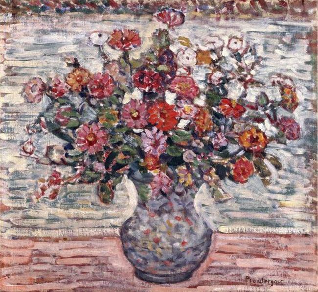 Maurice Brazil Prendergast Flowers in a Vase (Zinnias) Norge oil painting art